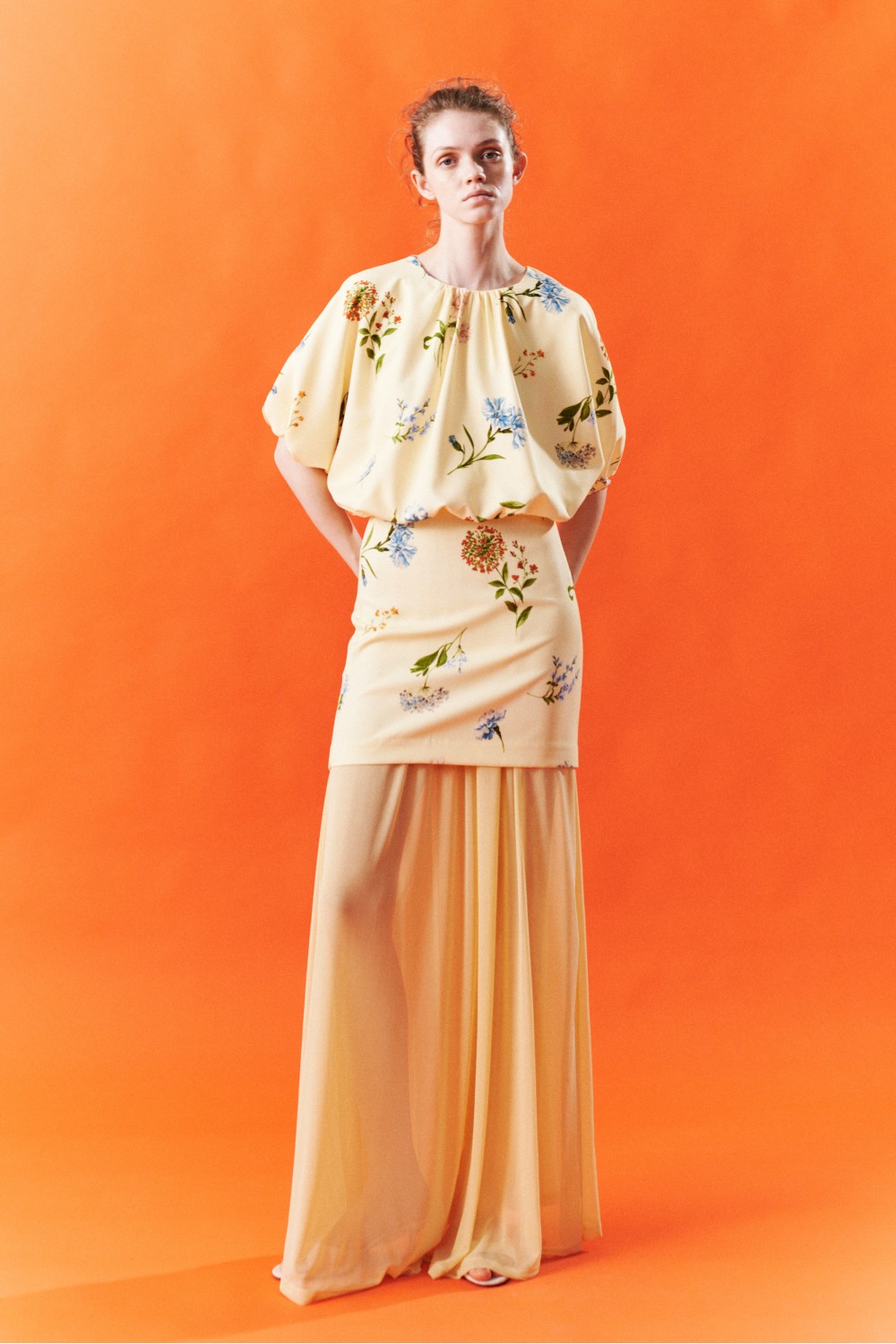 LUMINA SHORT DRESS WITH FLORAL PRINT YELLOW LD5347
