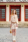 LUMINA OFF-SHOULDER PRINTED DRESS WHITE LD5244