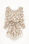 LUMINA OFF-SHOULDER PRINTED DRESS WHITE LD5244