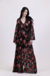 MANOLO MAXI WRAP DRESS WITH FLOWERS