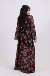MANOLO MAXI WRAP DRESS WITH FLOWERS
