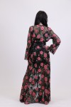 MANOLO MAXI WRAP DRESS WITH FLOWERS