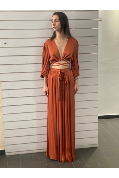 MOUTAKI WOMAN TOP-PANT SET BRICK 25.01.82