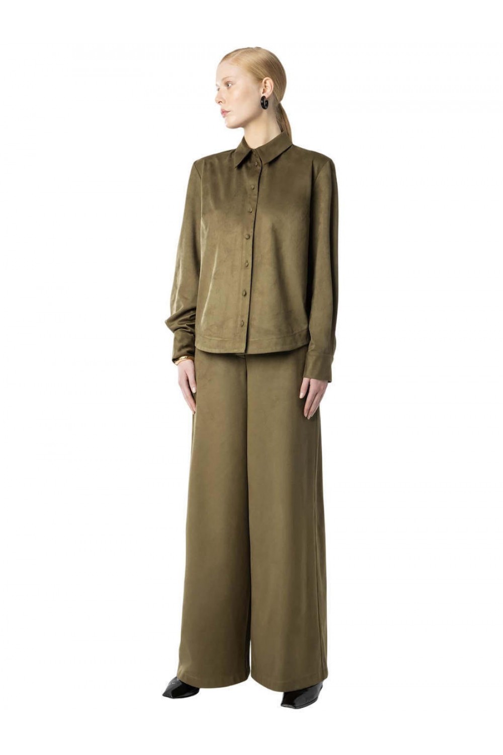 MOUTAKI WOMAN SWEAT SHIRT OLIVE 26.09.136