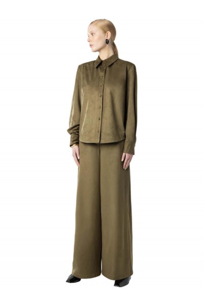 MOUTAKI WOMAN SWEAT SHIRT OLIVE 26.09.136