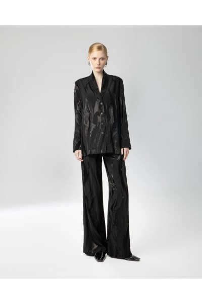 MOUTAKI WOMAN SET BLOUSE PANTS BLACK 26.06.154