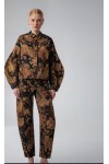 MOUTAKI WOMAN SET SHIRT AND PANTS BROWN 26.09.104