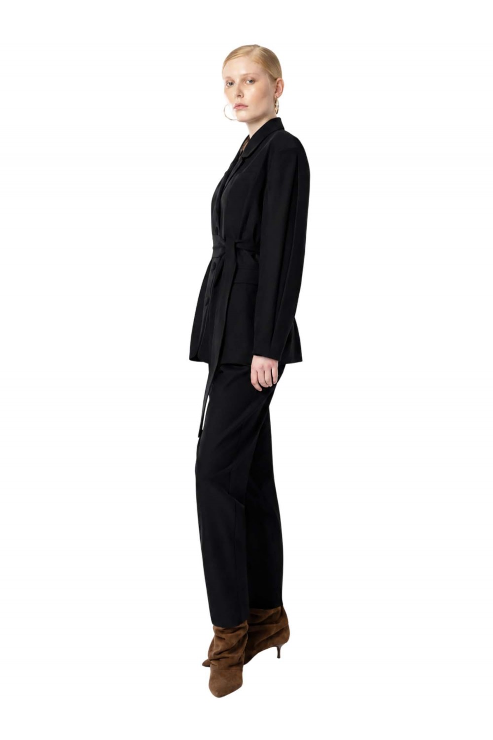 MOUTAKI WOMAN SET BLAZER PANTS BLACK 26.06.135