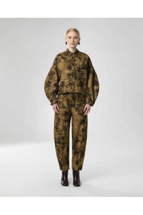MOUTAKI WOMAN SET BLOUSE & PANT OLIVE GREEN 26.09.132