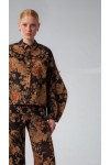 MOUTAKI WOMAN SET SHIRT AND PANTS BROWN 26.09.104