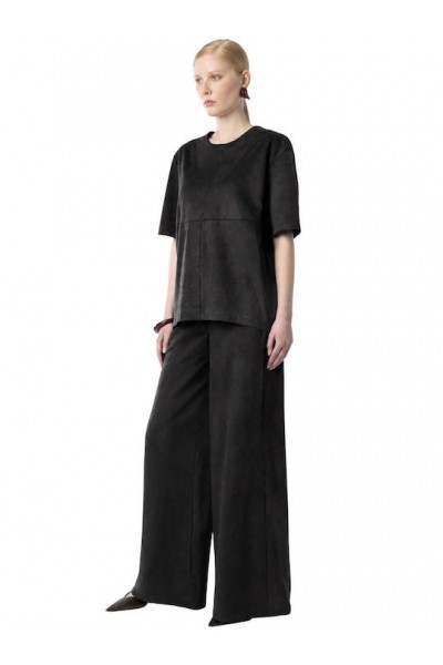 MOUTAKI WOMAN SWEAT T-SHIRT BLACK 26.01.144