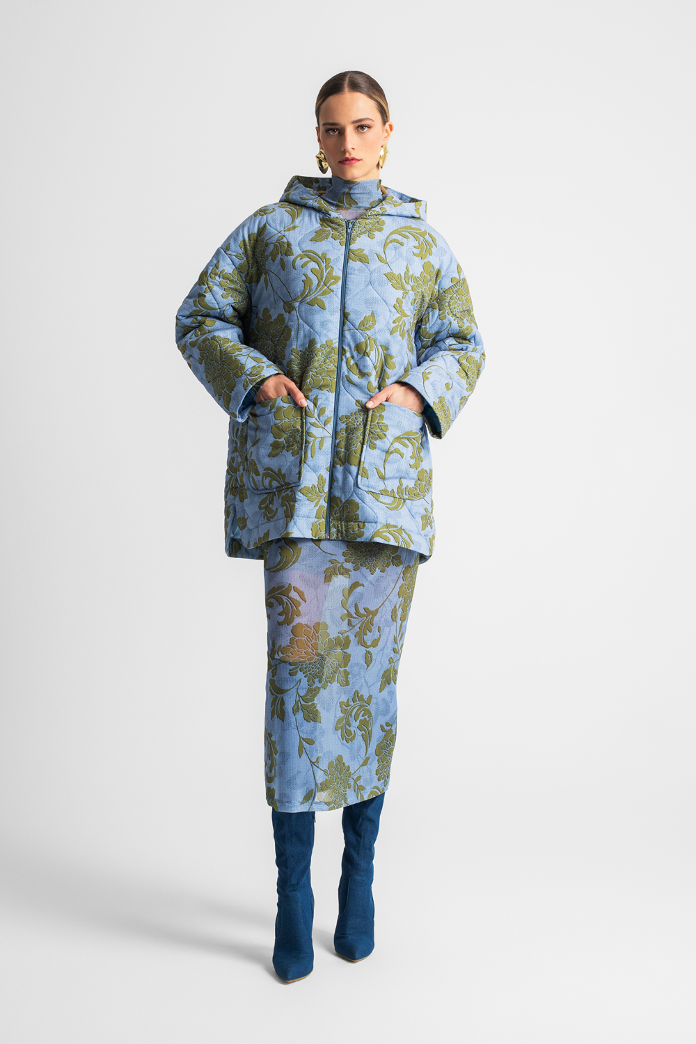 MOUTAKI WOMAN JACKET LIGHT BLUE-GREEN 25.06.167