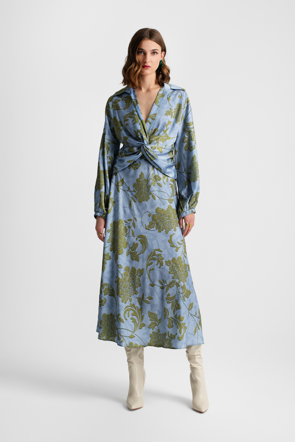 MOUTAKI WOMAN SHIRT BLUE-GREEN 25.09.123