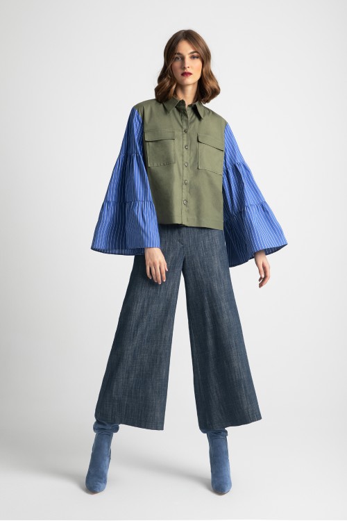 MOUTAKI SHIRT GREEN-BLUE 25.09.134