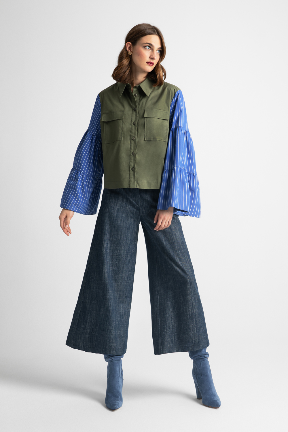 MOUTAKI SHIRT GREEN-BLUE 25.09.134