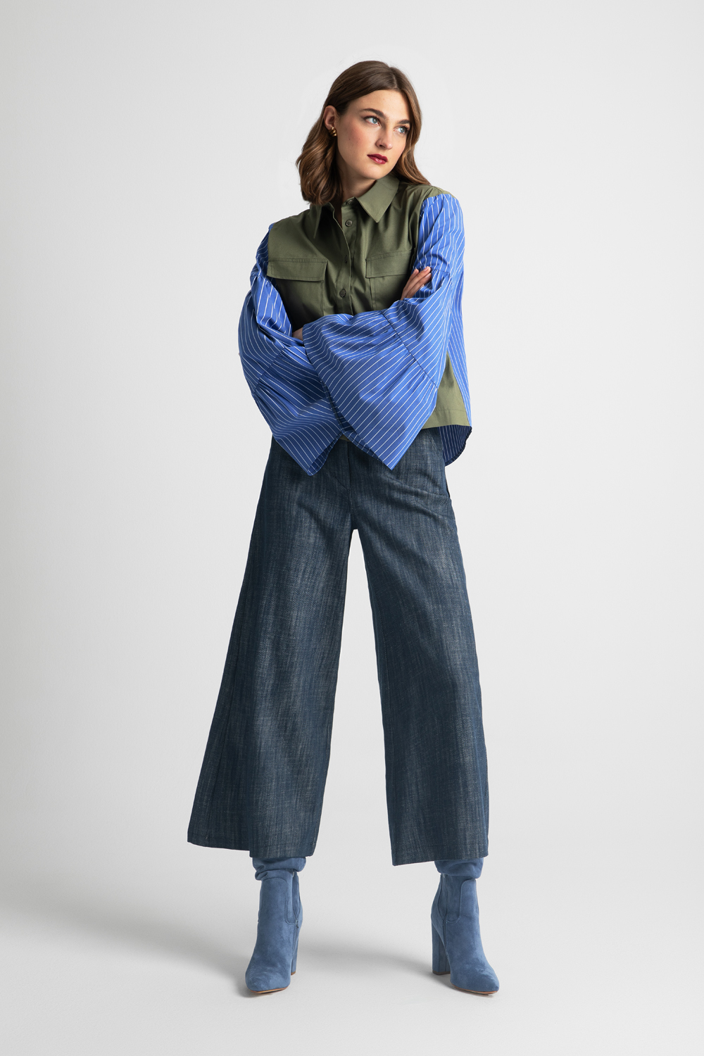 MOUTAKI SHIRT GREEN-BLUE 25.09.134