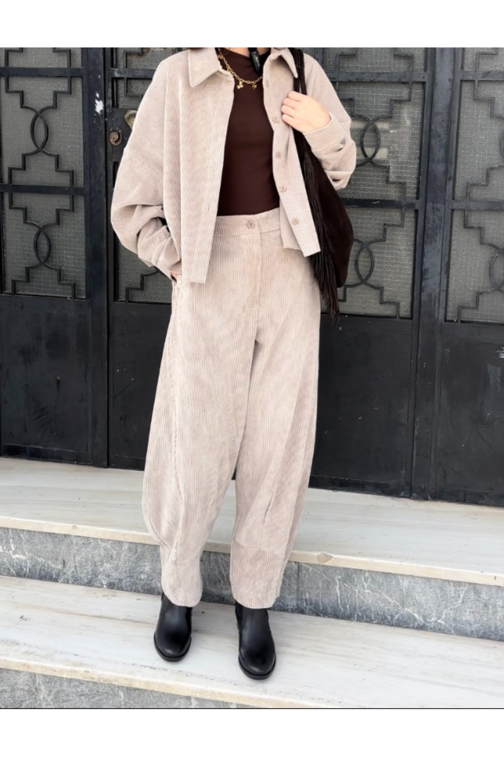 MOUTAKI WOMAN PANTS BEIGE 25.03.150