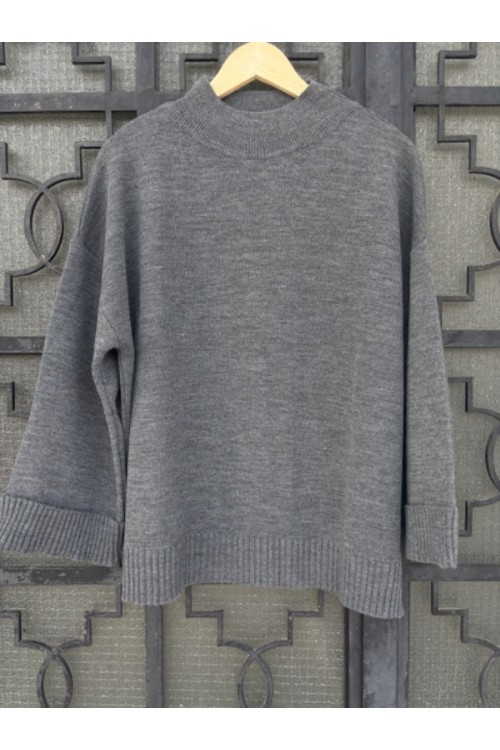 MOUTAKI WOMAN KNIT BLOUSE GREY 25.KN1.125
