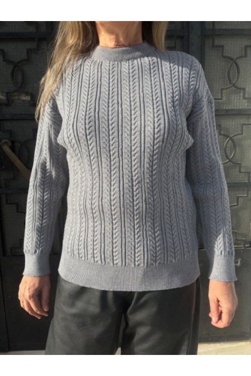 MOUTAKI WOMAN KNIT BLOUSE GREY 25.KN1.118