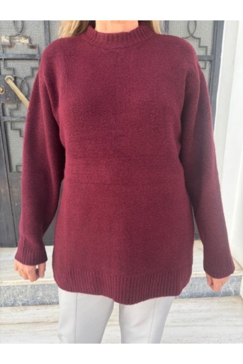MOUTAKI WOMAN KNIT BLOUSE BORDEAUX 25.KN1.123