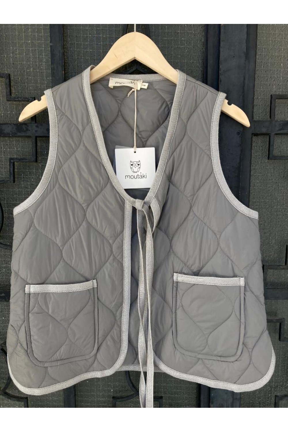MOUTAKI WOMAN PUFFER VEST GRAY 25.06.128 