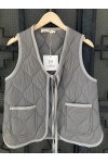 MOUTAKI WOMAN PUFFER VEST GRAY 25.06.128 