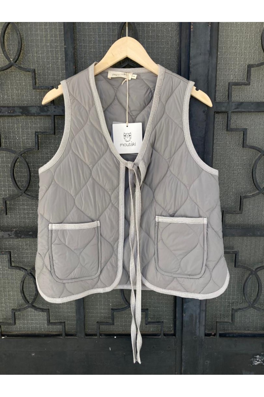 MOUTAKI WOMAN PUFFER VEST GRAY 25.06.128 