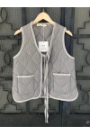 MOUTAKI WOMAN PUFFER VEST GRAY 25.06.128 