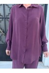 MOUTAKI WOMAN SET SHIRT-PANTS BORDEAUX 25.03.146
