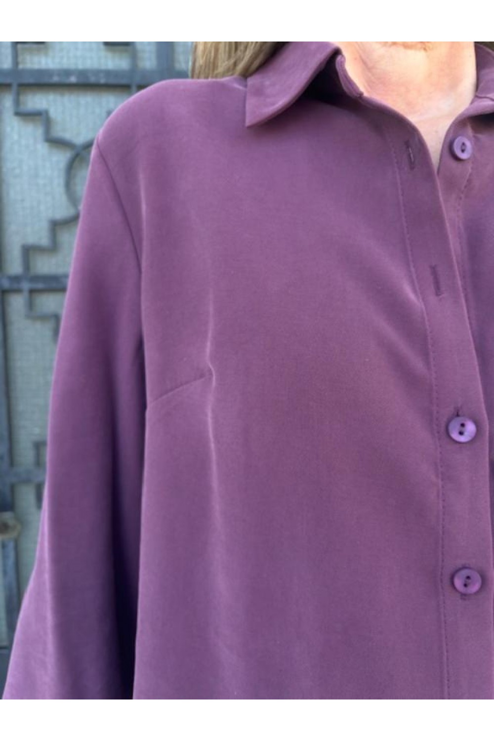 MOUTAKI WOMAN SET SHIRT-PANTS BORDEAUX 25.03.146