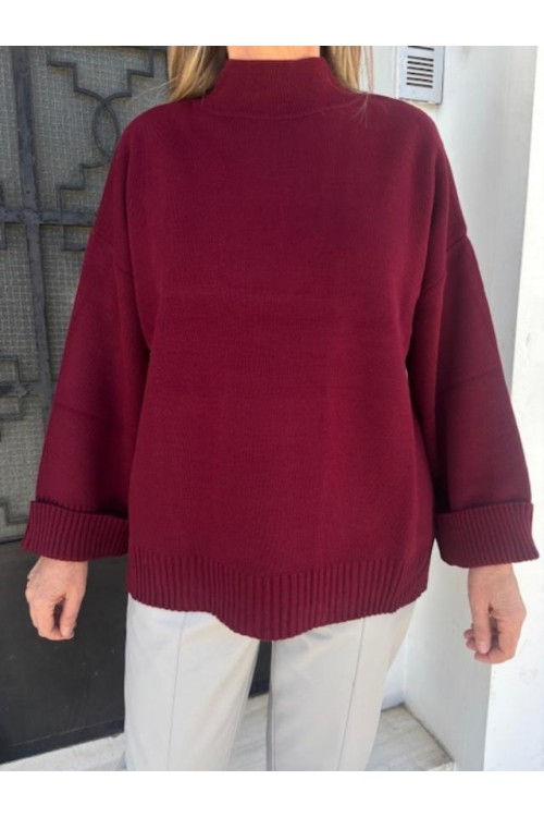 MOUTAKI WOMAN KNIT BLOUSE BORDEAUX 25.KN1.125 