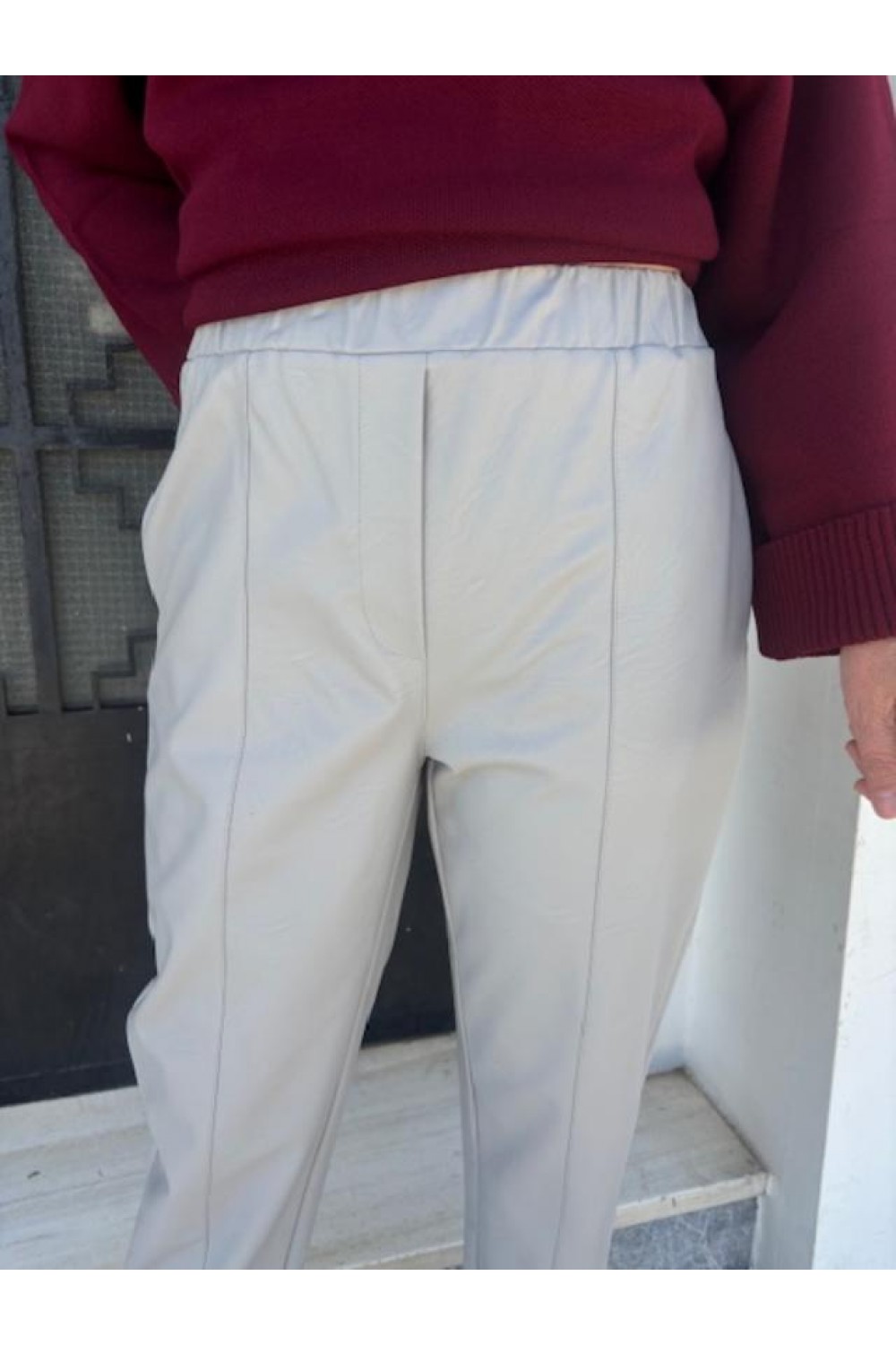 MOUTAKI WOMAN PANT LIGHT GREY 25.03.127