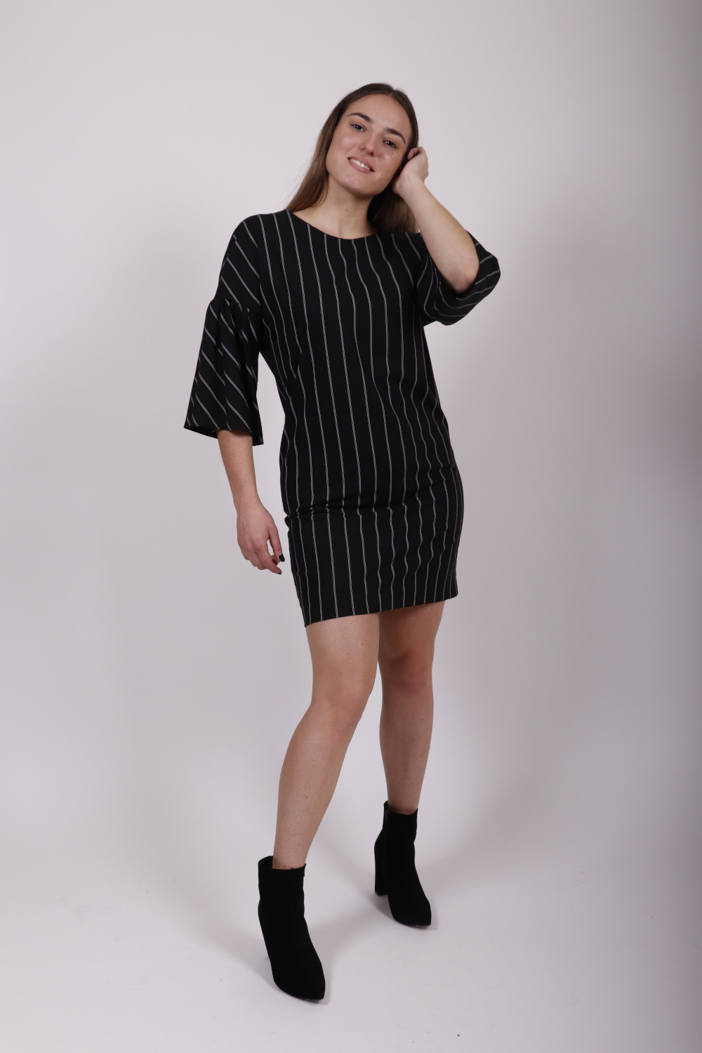 MOUTAKI DRESS WITH STRIPES BLACK 17.07.117