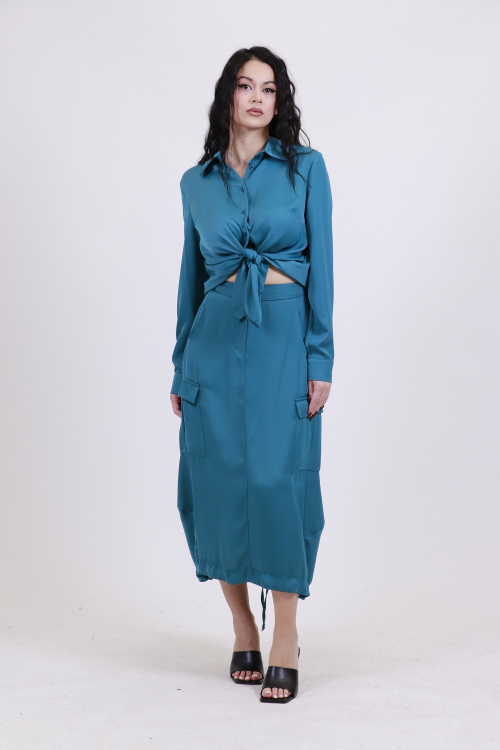 MOUTAKI WOMAN SKIRT PETROL 23.02.100