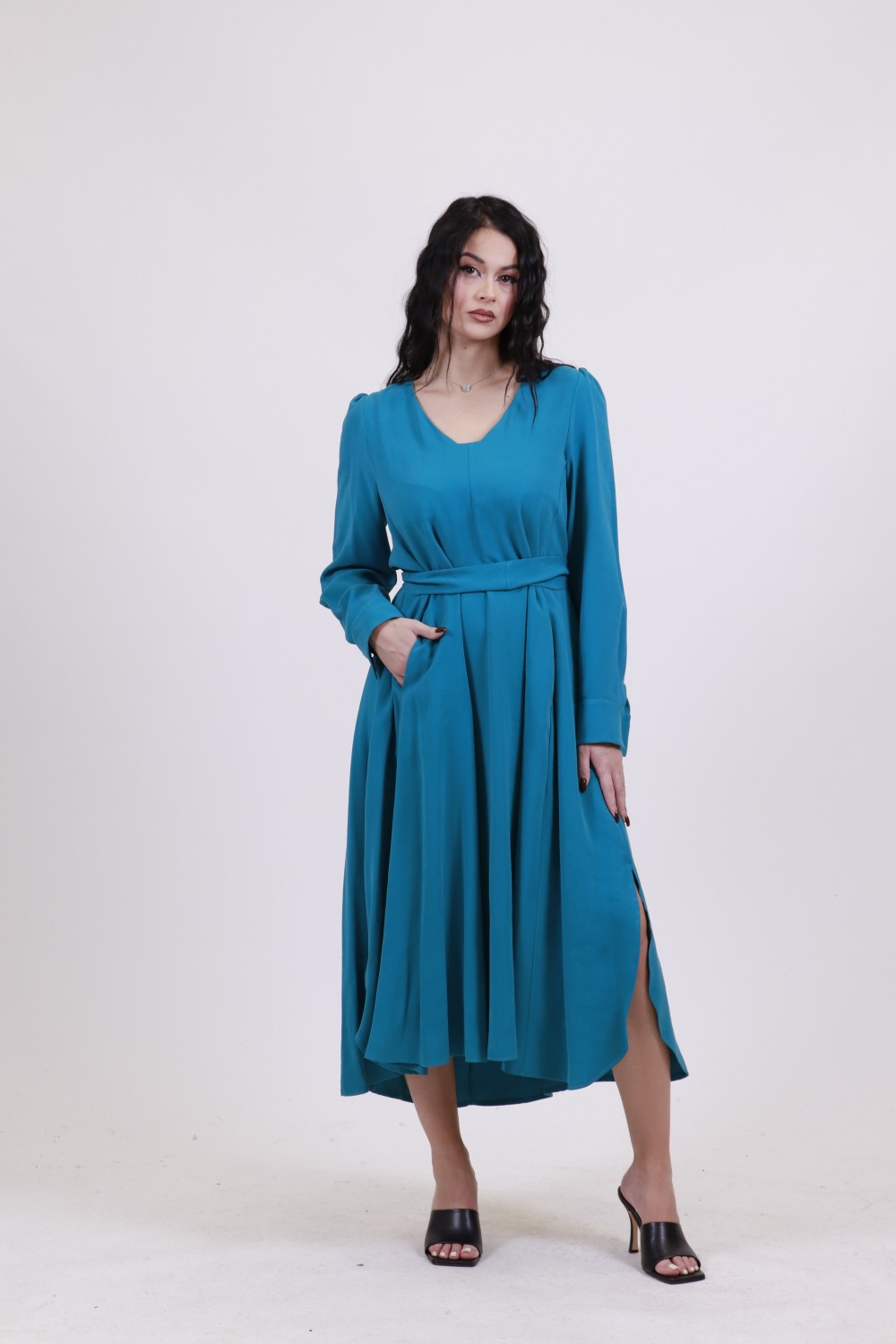 MOUTAKI WOMAN DRESS PETROL 23.07.116