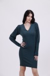 MOUTAKI WOMAN DRESS WITH GLITTER PETROL 19.07.110