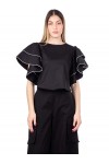 MOUTAKI WOMAN BLOUSE BLACK 24.01.68