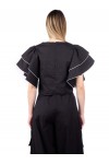 MOUTAKI WOMAN BLOUSE BLACK 24.01.68