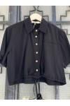 MOUTAKI WOMAN CROPPED SHIRT BLACK 25.09.11