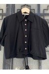 MOUTAKI WOMAN CROPPED SHIRT BLACK 25.09.11