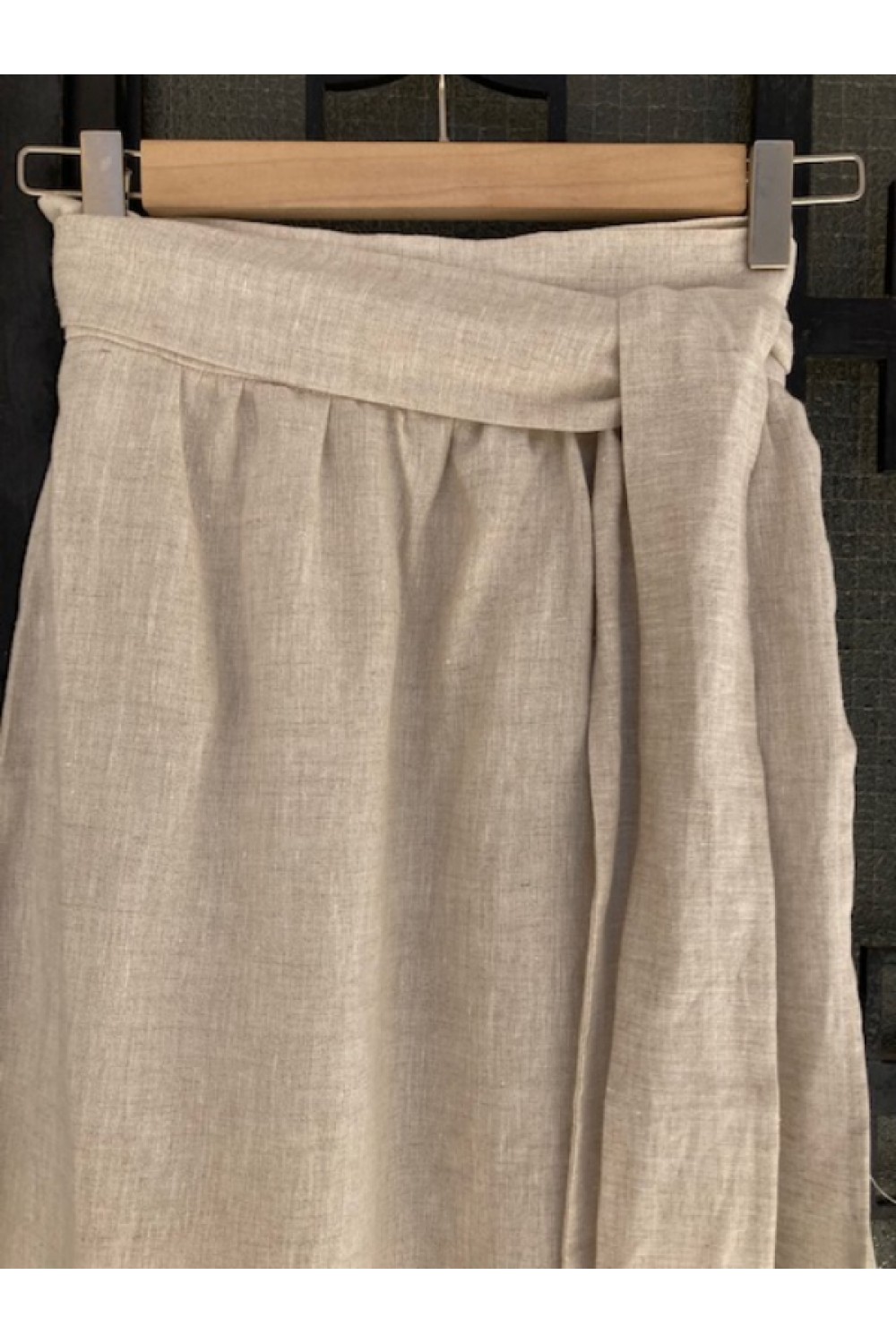 MOUTAKI WOMAN SKIRT LINEN BEIGE 19.02.01