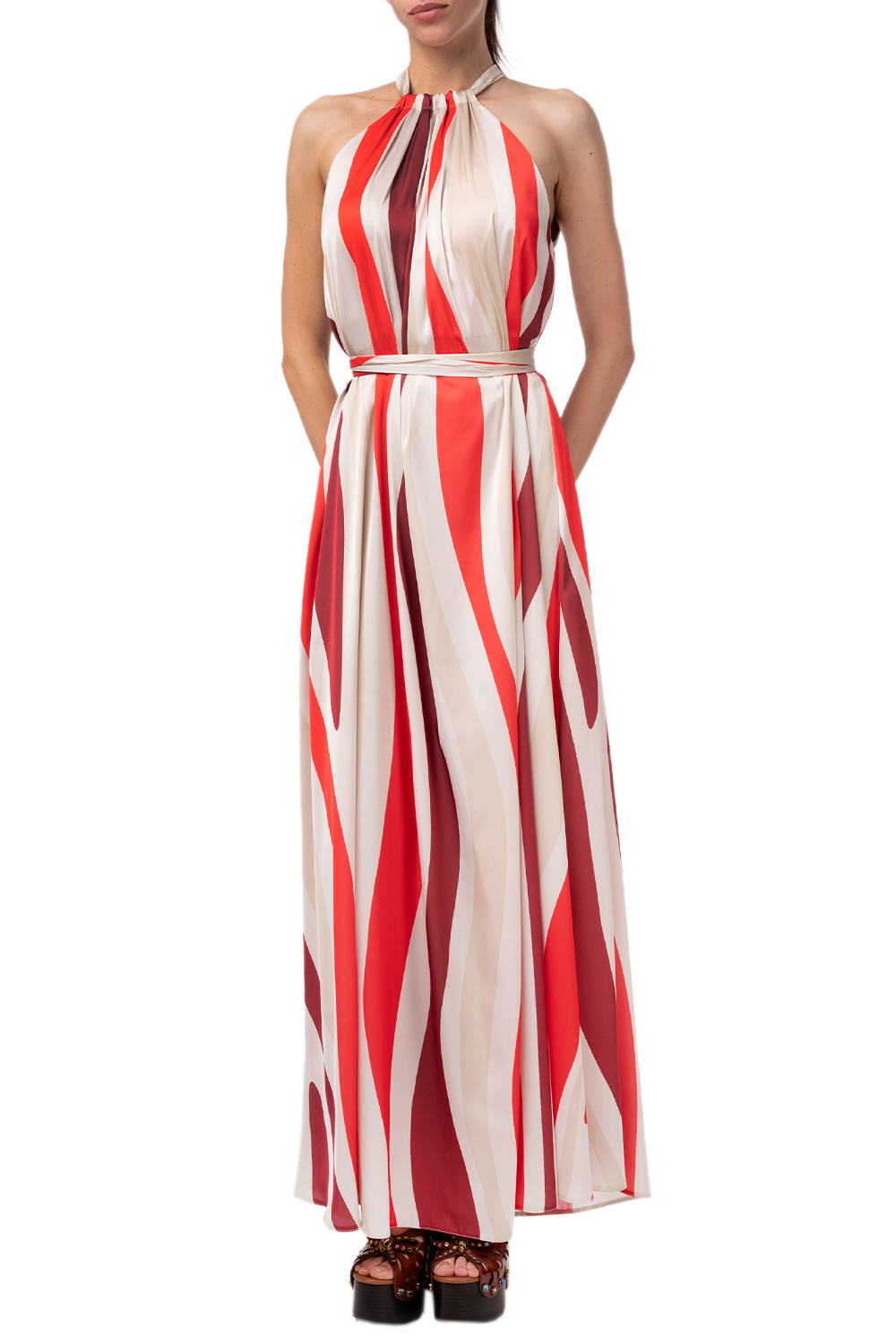 MOUTAKI WOMAN DRESS RED MUTLICOLOUR 26.07.95