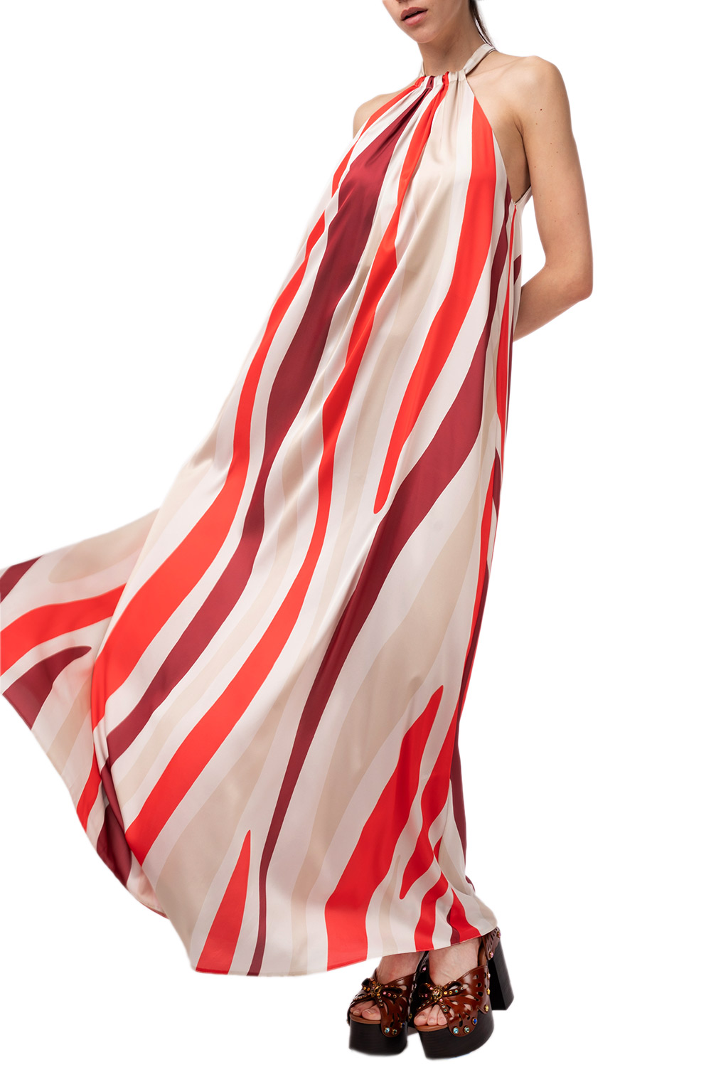 MOUTAKI WOMAN DRESS RED MUTLICOLOUR 26.07.95