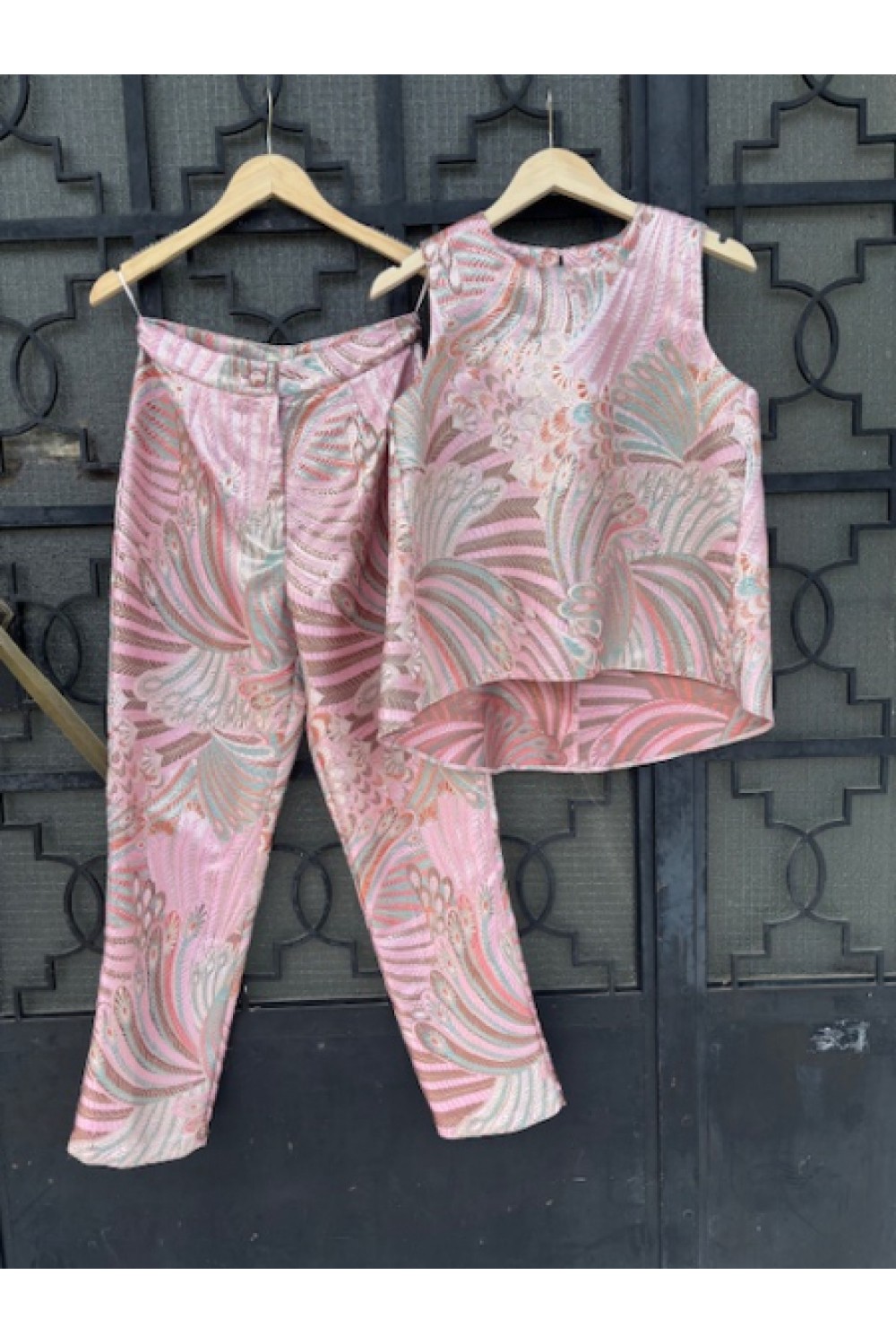 MOUTAKI WOMAN SET PANTS SHIRT PINK 26.03.66