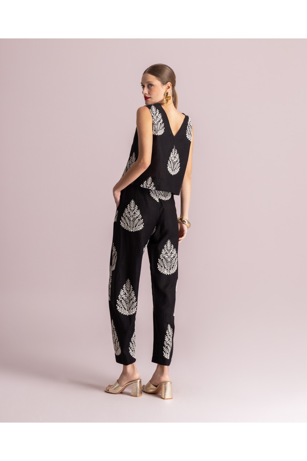 MOUTAKI WOMAN SET TOP-PANT BLACK 26.03.24