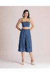 MOUTAKI WOMAN ZIP CULOTTE PANT DENIM BLUE 26.03.35