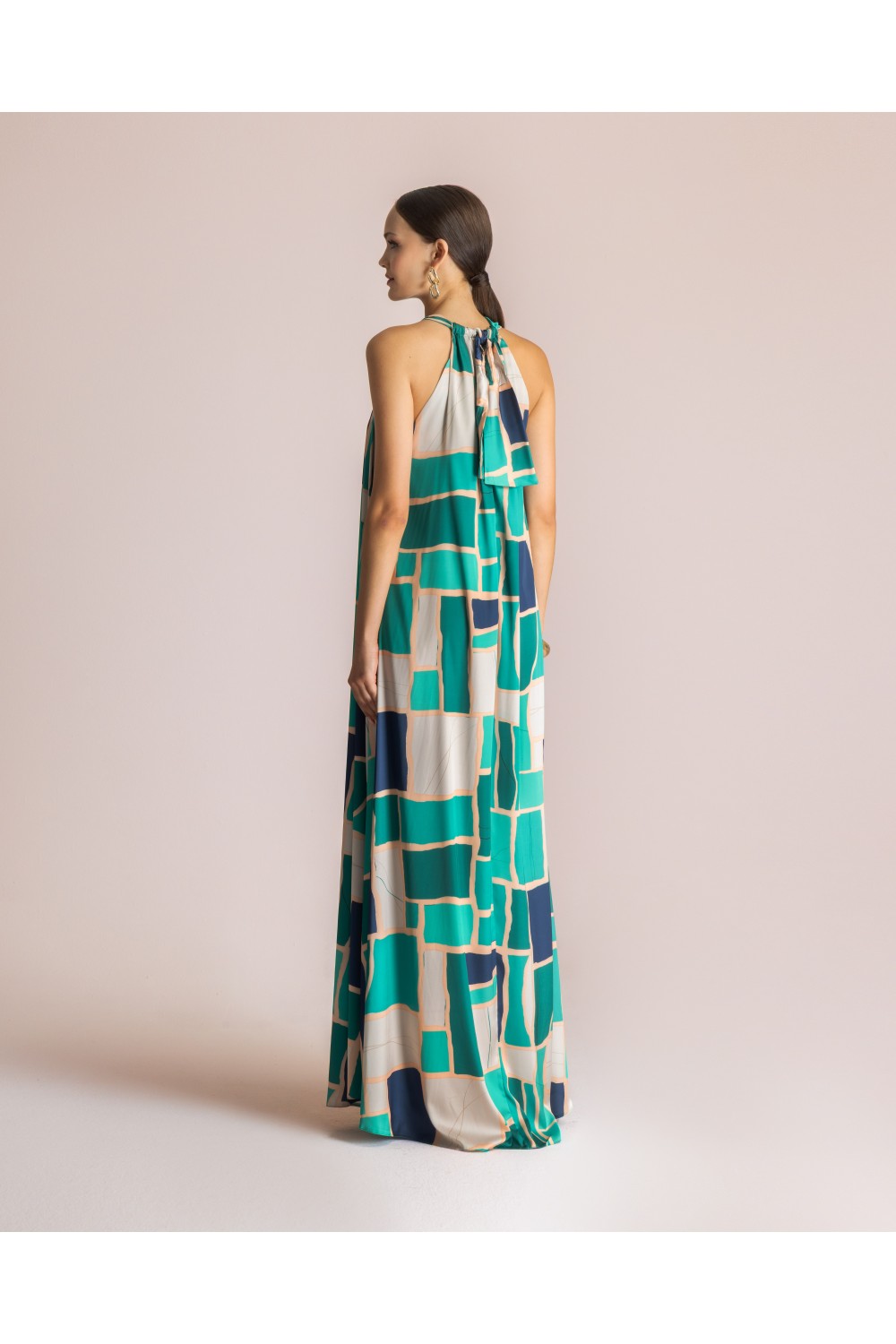 MOUTAKI WOMAN DRESS GREEN MUTLICOLOUR 26.07.41