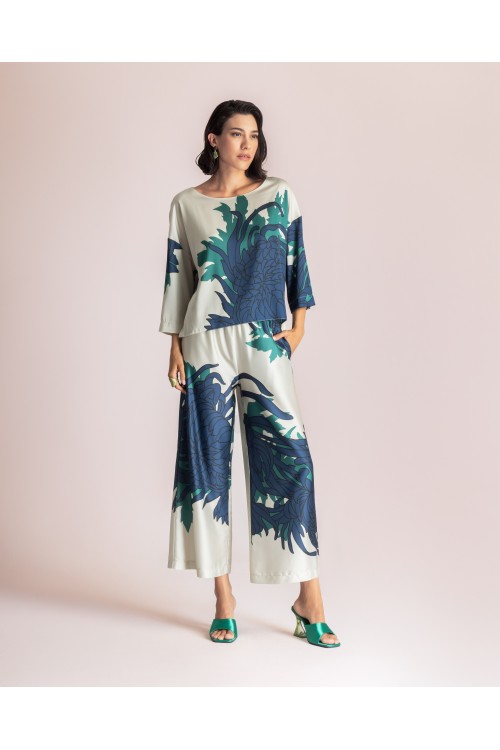 MOUTAKI WOMAN SET BLOUSE-PANT SATEN MULTICOLOUR 26.03.02