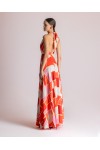 MOUTAKI WOMAN DRESS RED MUTLICOLOUR 26.07.56