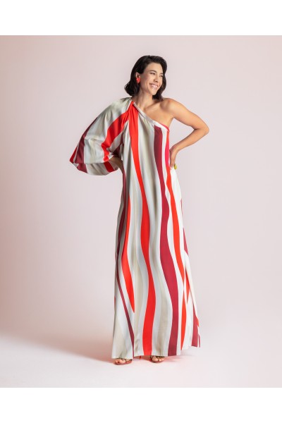 MOUTAKI WOMAN DRESS SATEN MUTLICOLOUR 26.07.94